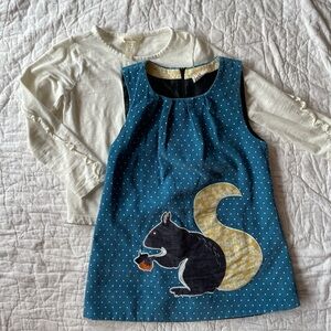 Catimini Teal Dress with White Dots